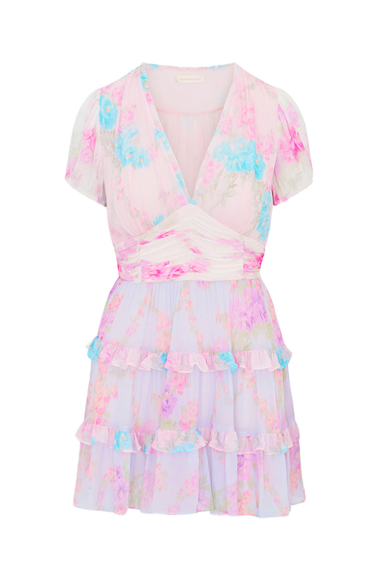 Spirea Floral Chiffon Mini Dress