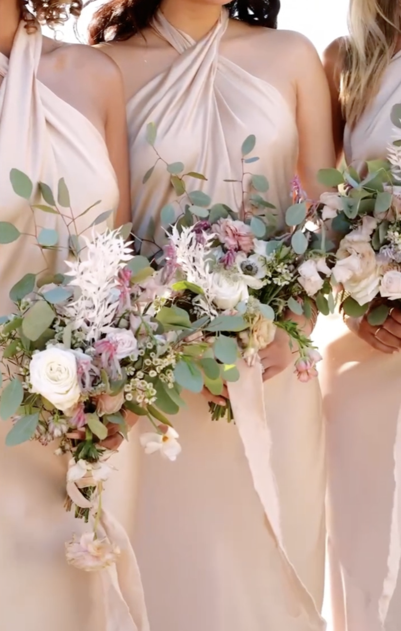 Jasmine Halter Maxi Dress ~ Champagne Luxe Satin