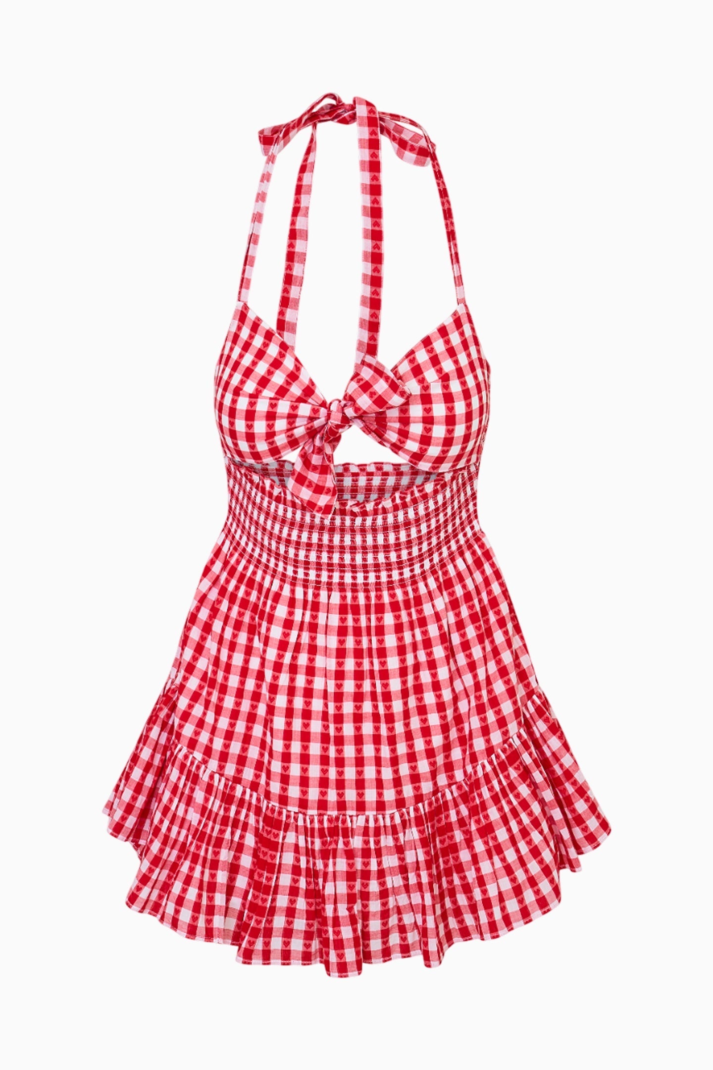 Trishelle Cotton Gingham Halter Dress