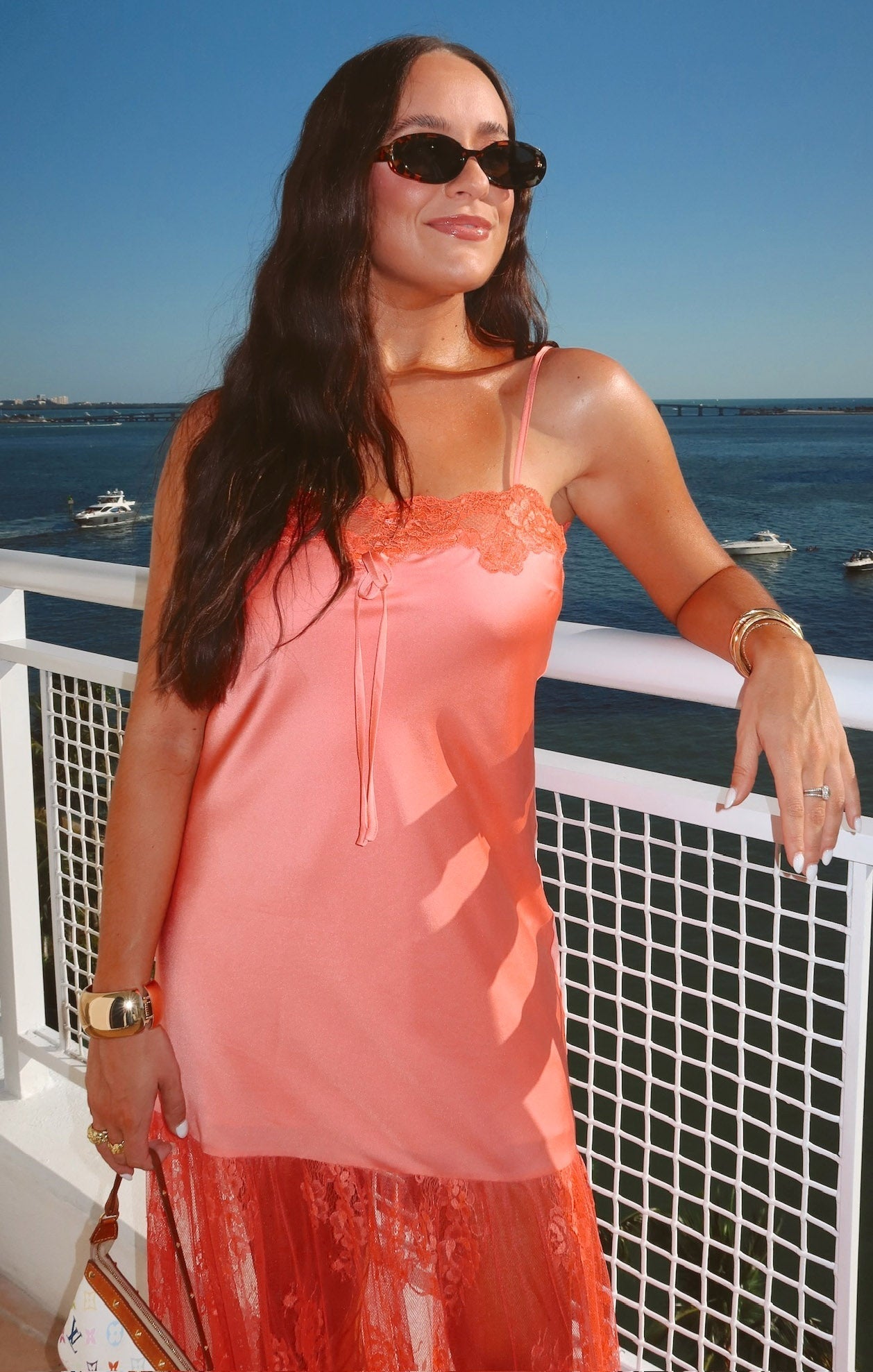 Celine Dress ~ Coral Luxe Satin