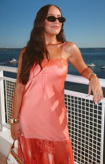 Celine Dress ~ Coral Luxe Satin