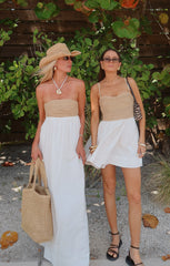 Dockside Maxi Dress ~ White Voile With Twisted Rope