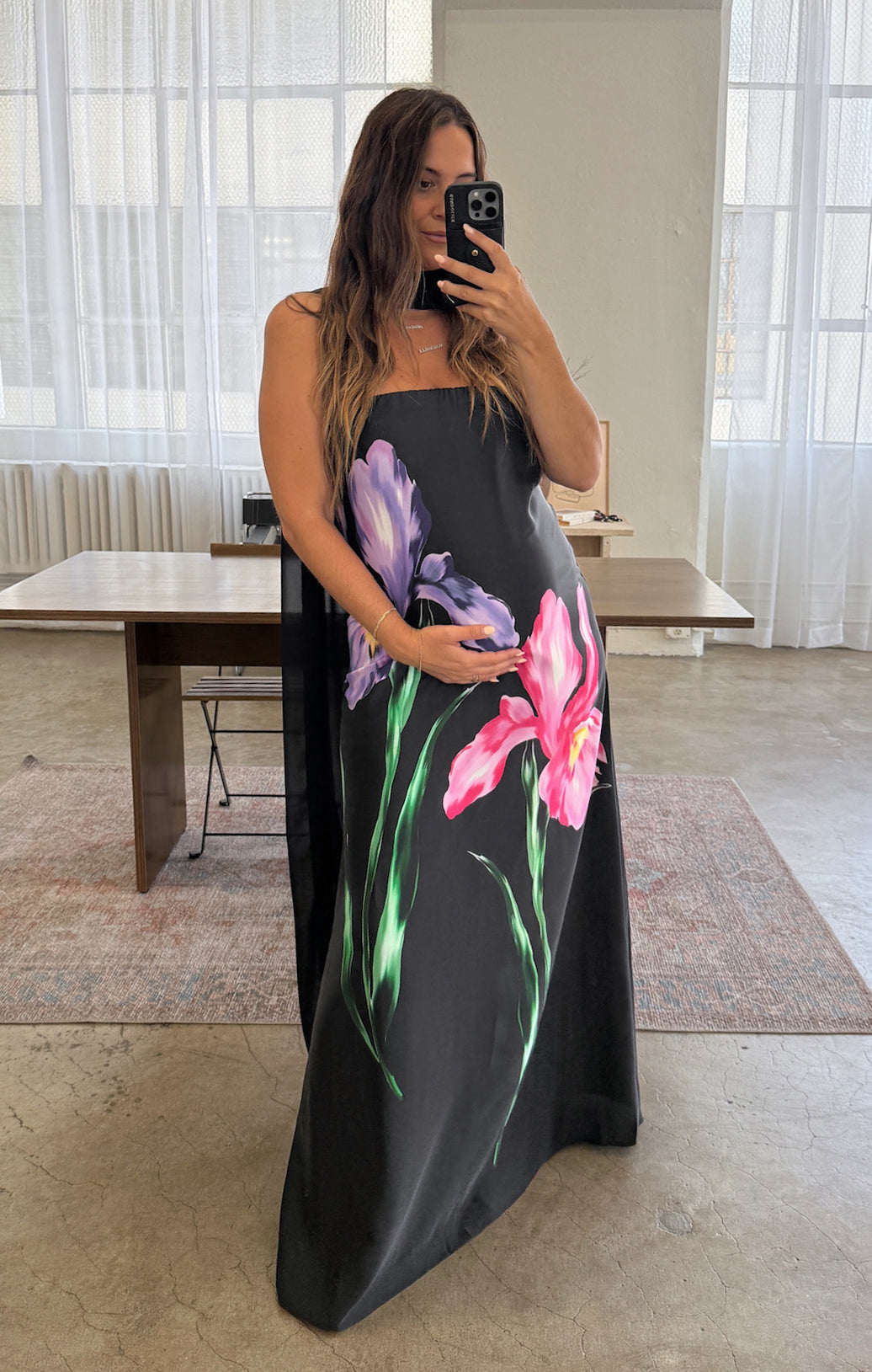 Renee Maxi Dress ~ Wild Iris Luxe Satin