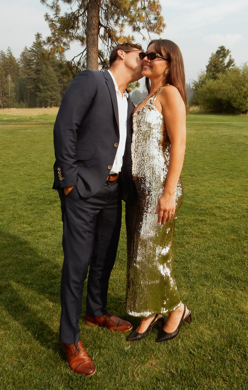 Samba Midi Dress ~ Gold Liquid Sequins