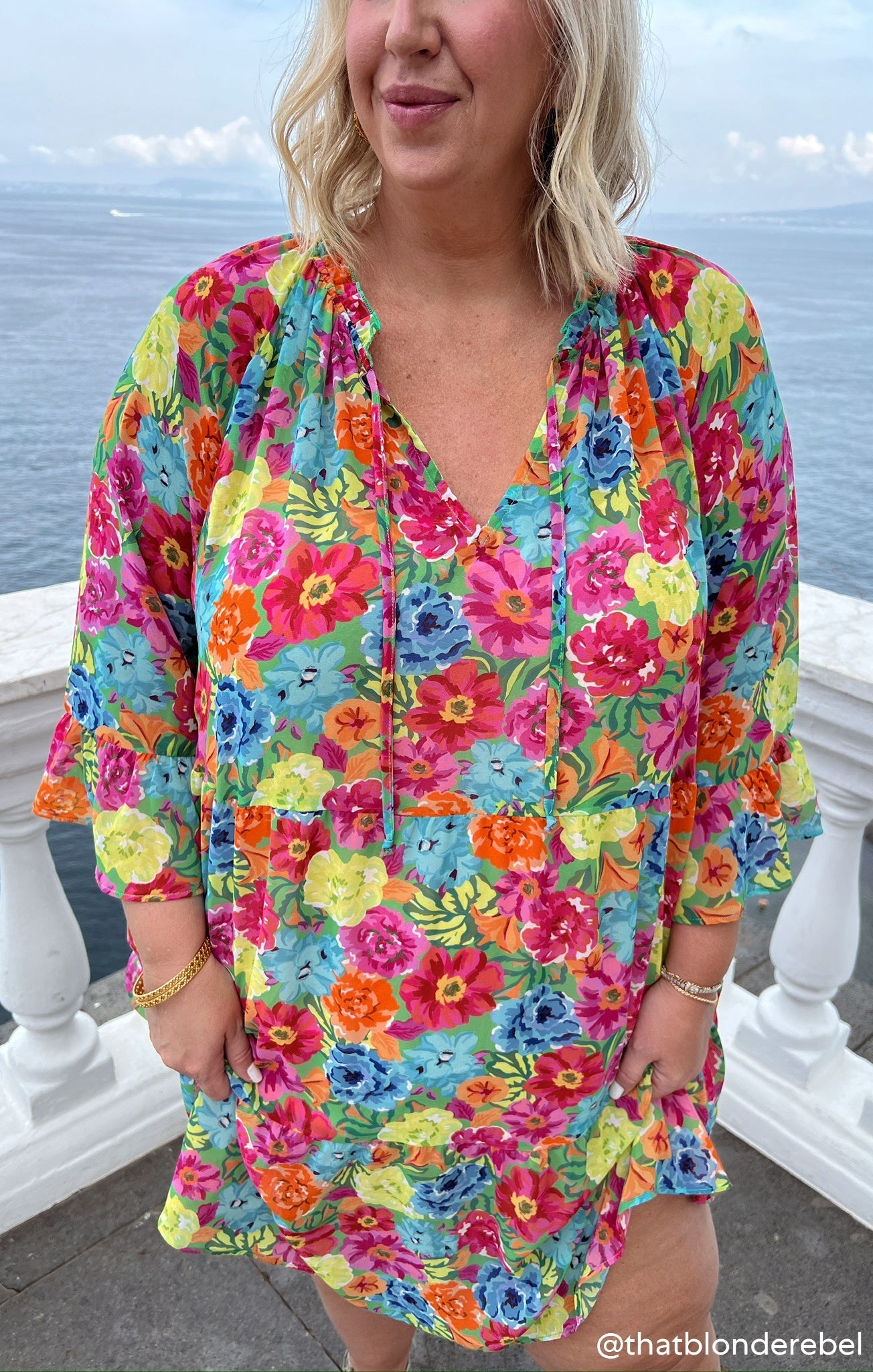 Viola Mini Dress ~ Bright Floral Soiree