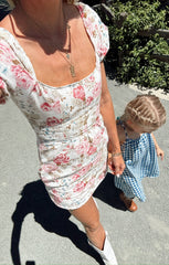 London Lace Up Dress ~ Lovely Roses Denim