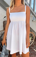 Mallory Mini Dress ~ White Poplin