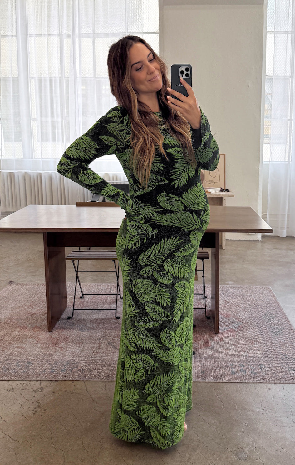 Lopez Dress ~ Palm Sparkle Stretch