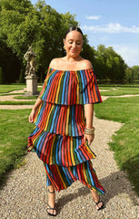 Lana Midi Dress ~ Rainbow Parade Pleat