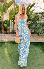 Nina Maxi Dress ~ Cottage Floral Blue