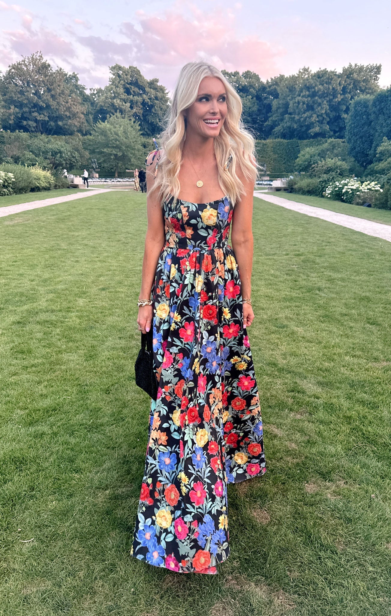 Juliet Maxi Dress ~ Charm Peony Black Taffeta