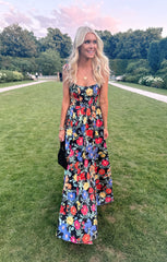 Juliet Maxi Dress ~ Charm Peony Black Taffeta