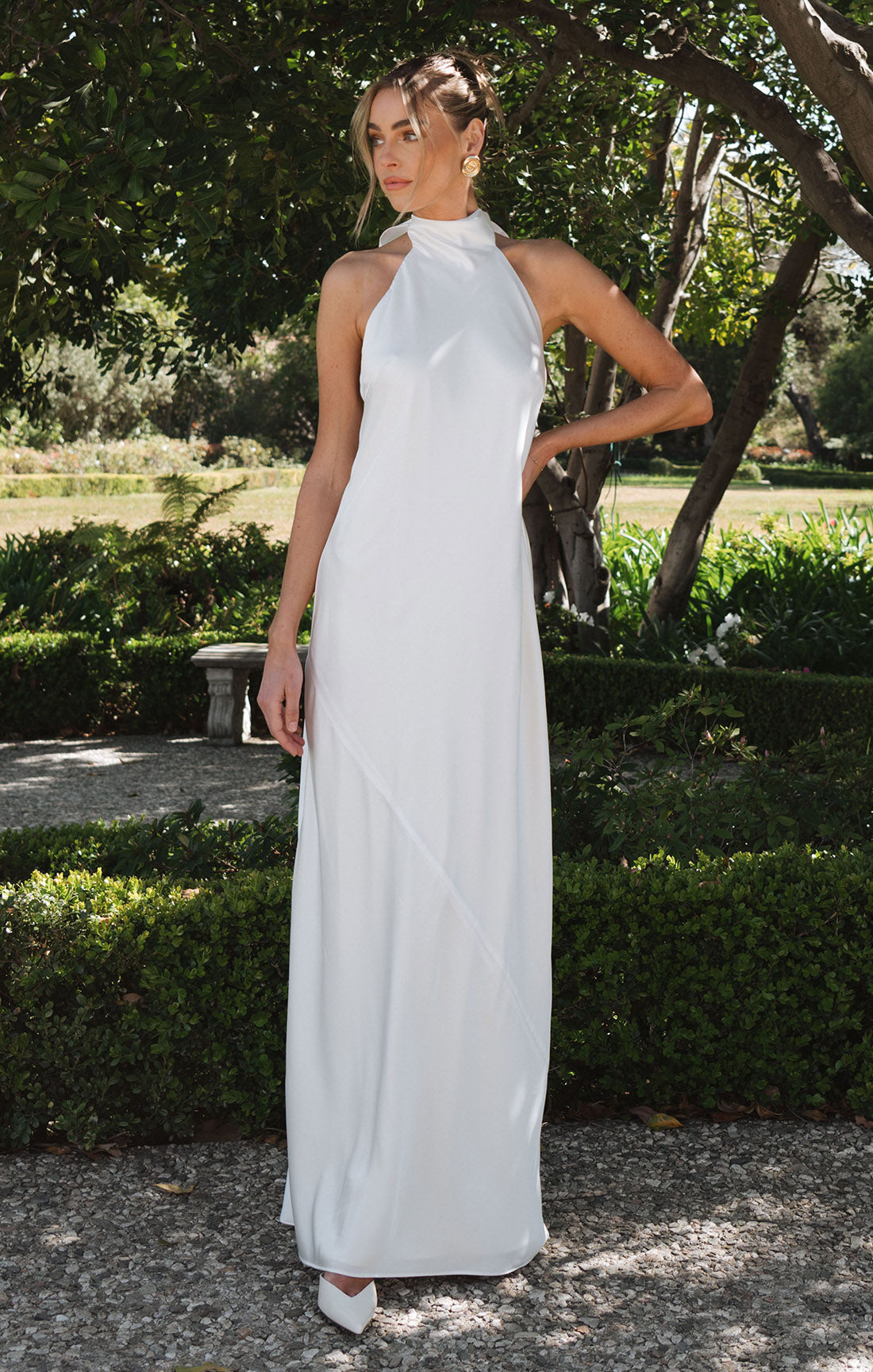Lisa Maxi Dress ~ Ivory Luxe Satin