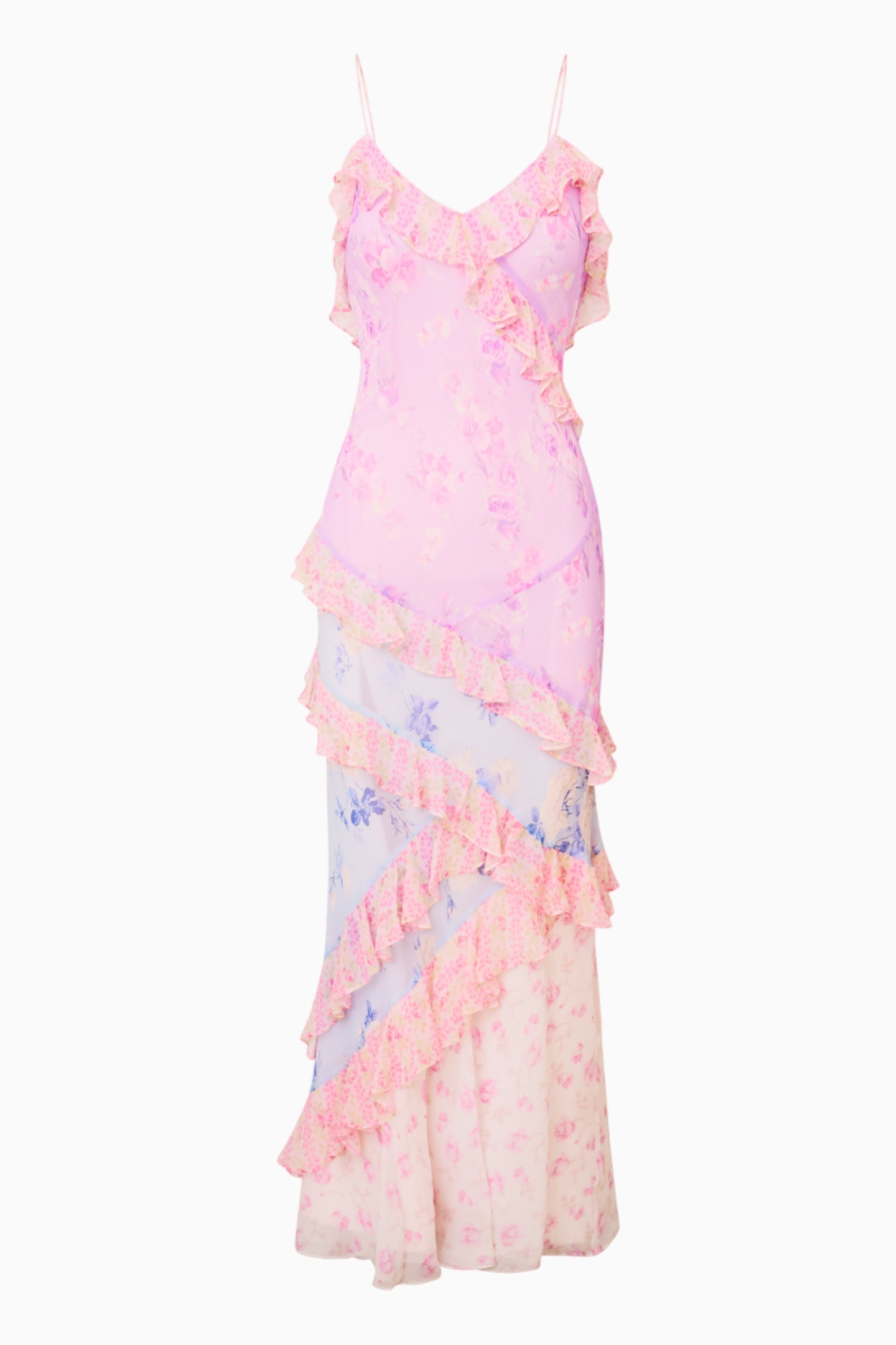 Rialto Silk Mixed Heirloom Print Dress