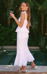 Pauline Peplum Dress ~ White