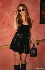 Ricci Skort Dress ~ Black Velvet