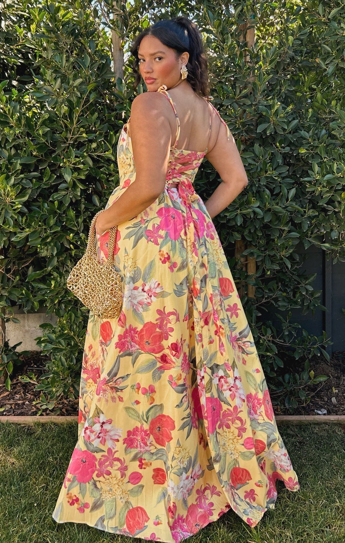 Juliet Maxi Dress ~ Mimosa Floral Taffeta