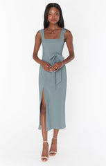 Eden Midi Dress ~ Dusty Sage Stretch