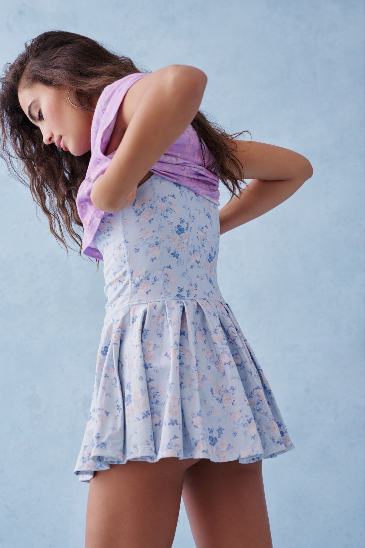 Hubert Floral Active Dress - WHISPER BLUE